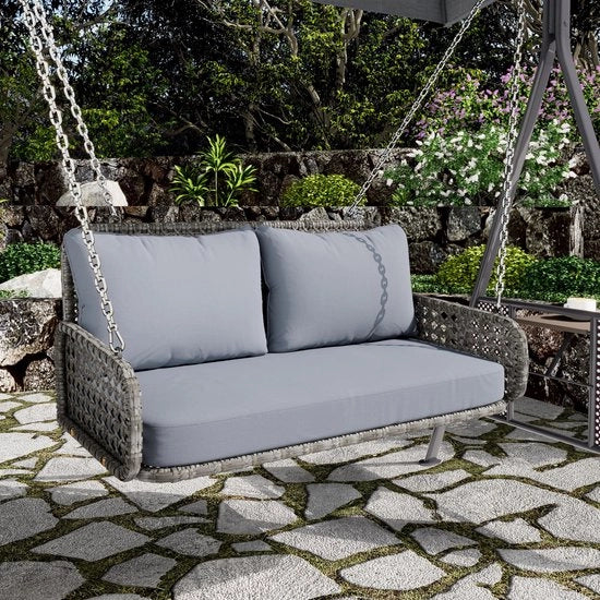 Hangschommel Rattan Doppelsitz Afneembaar 320 kg di Capacità di Carico