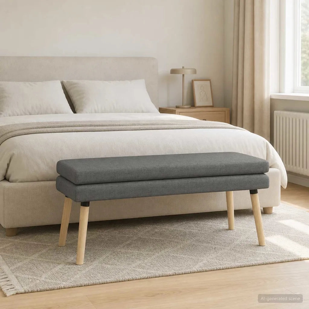 Panchina a doppio strato Grigio Scuro 110 x 40 x 47 cm Tessuto 42038446