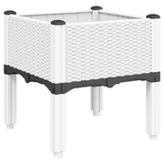 Fioriera rialzata per piante fiori patio giardino con gambe 40 x 40 x 42 cm PP bianco 02_0038163