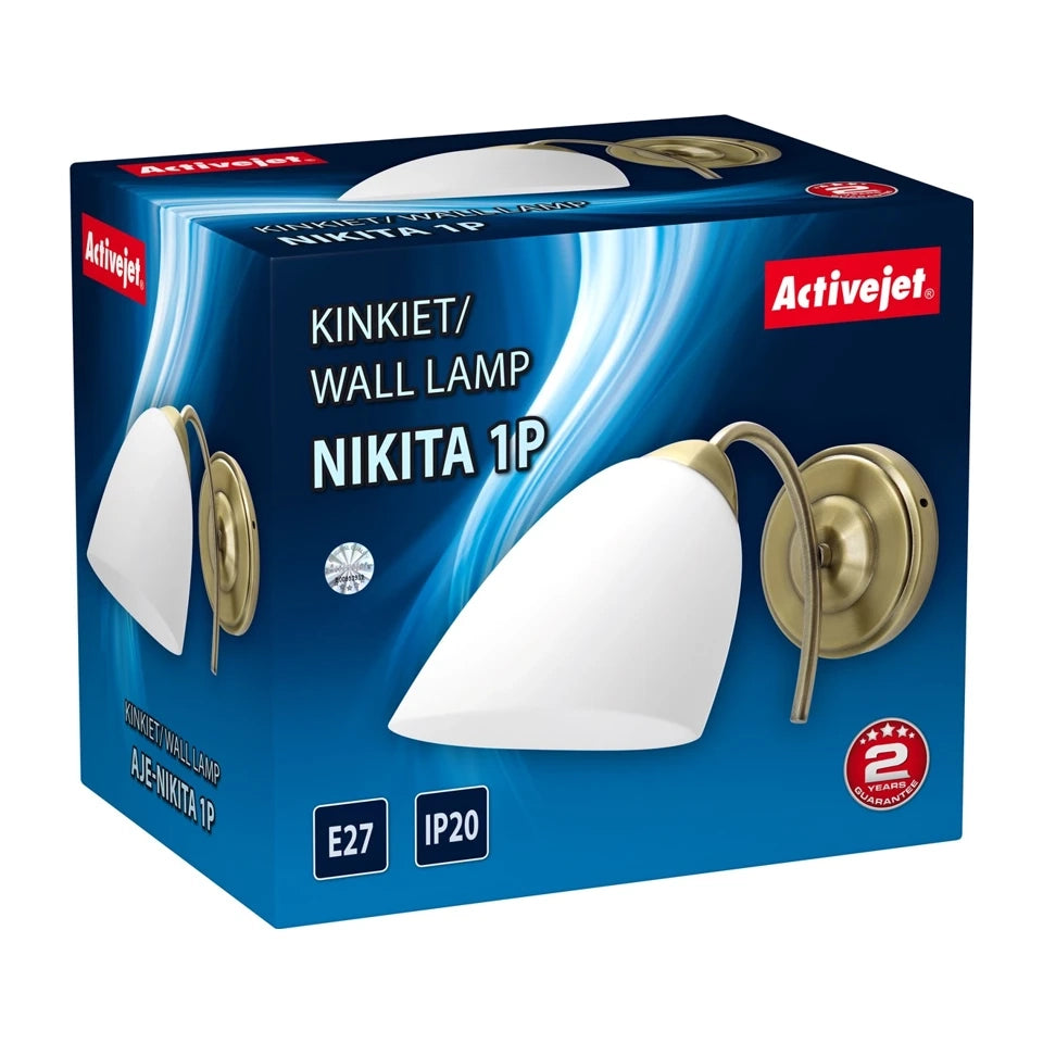 Lampada da parete classica singola Activejet NIKITA Patyna E27 per il soggiorno