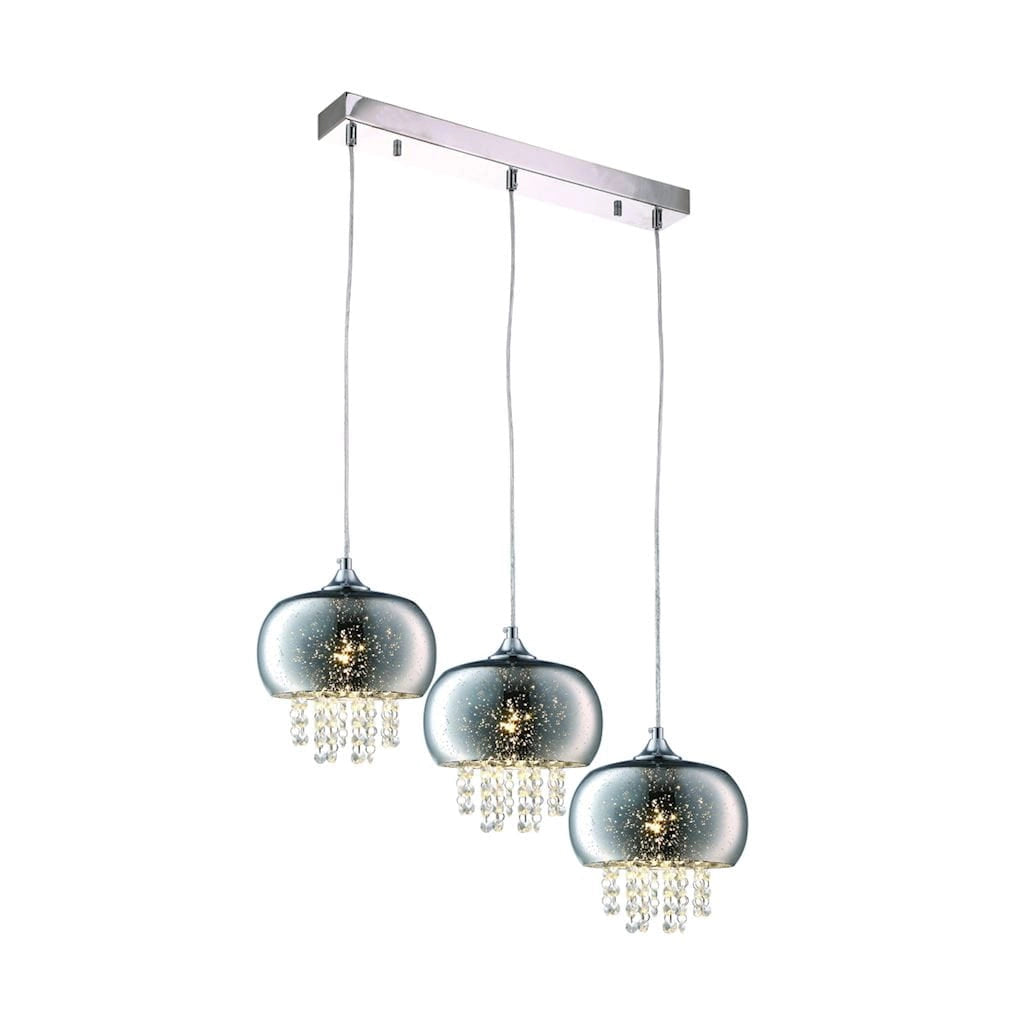 Lampadario cristallo a anelli Milagro Starlight 3xE14 cromato
