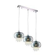 Lampadario cristallo a anelli Milagro Starlight 3xE14 cromato