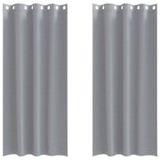 Tende Oscuranti | Tende Blackout con Anelli 2 pz Grigio chiaro 260 x 140 cm