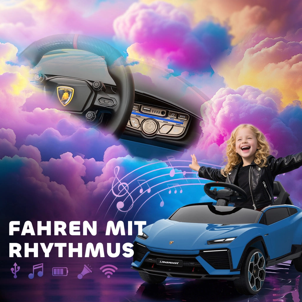 Auto elettrica per bambini 12V con telecomando 2.4 GHz ¨C zephmum ¨C Blu 101.5x49x43