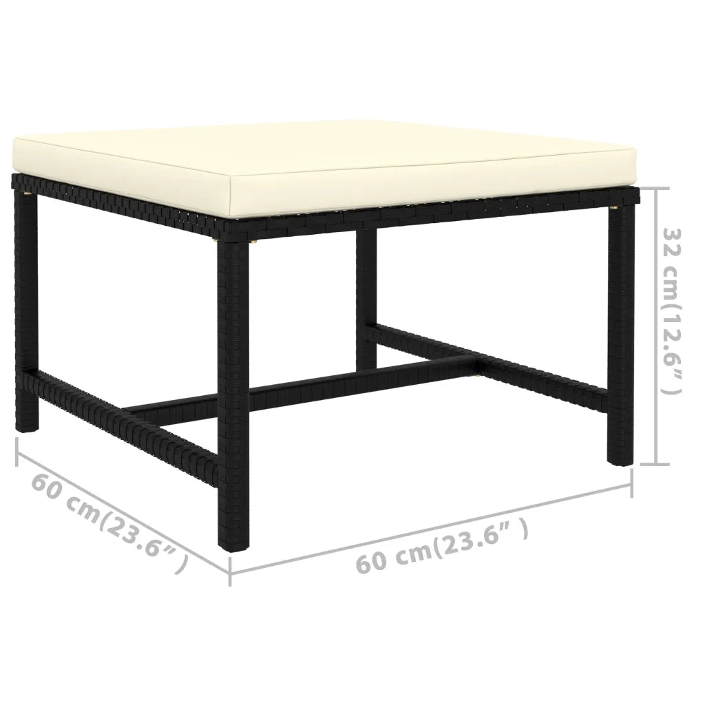 Set Divani da Giardino 7 pz con Cuscini in Polyrattan Nero 3059788