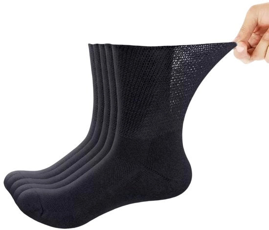 5 paia di calze sportive con cerniera, comode fino alla metà della gamba, adatte allo sport e alla fitness, che assorbono il sudore, profumate e respiranti e comode - nero