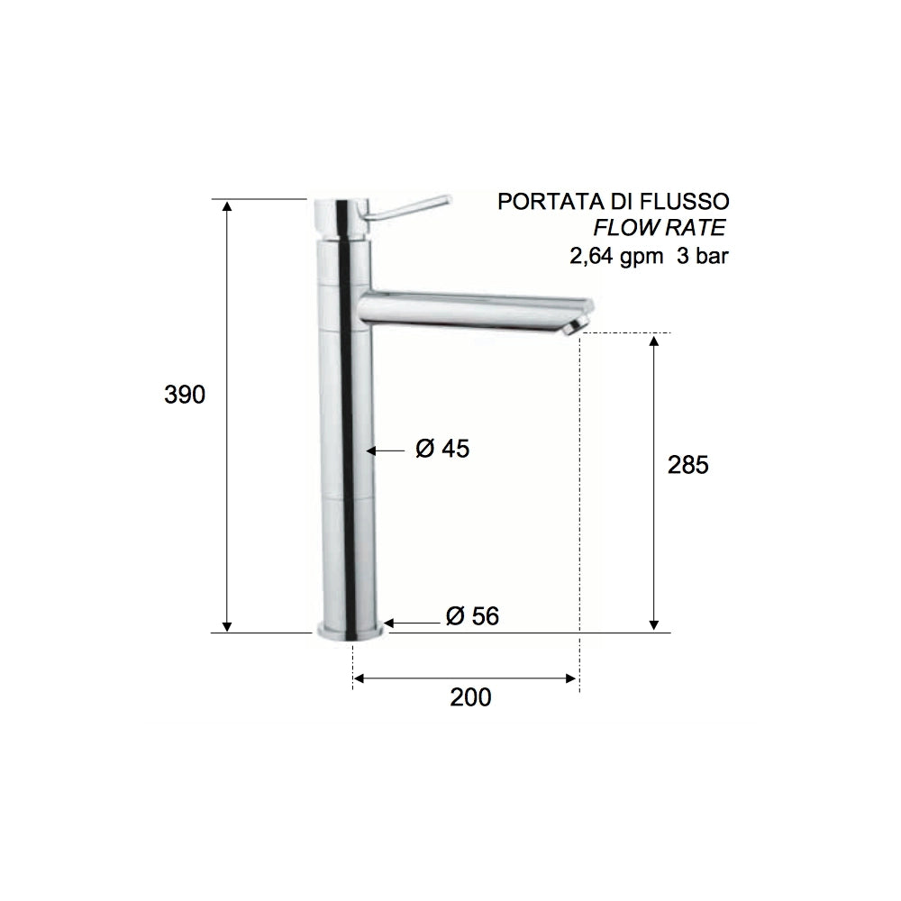 Rubinetto monocomando per lavello FINITURA VISUAL INOX