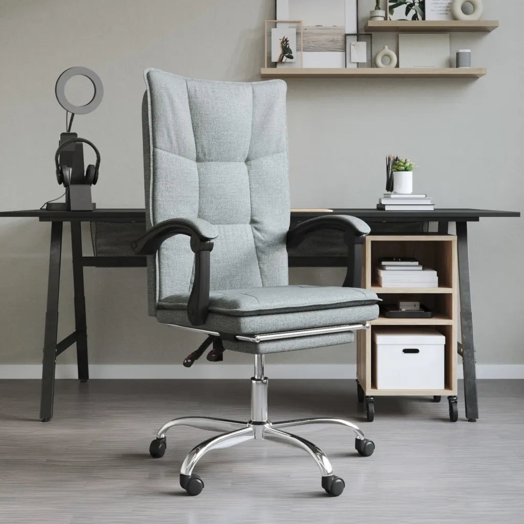 Sedia da Ufficio Reclinabile Grigio Scuro in Tessuto cod mxl 33489