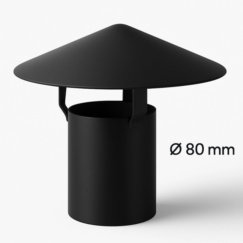 Cappello cinese canale fumo Ø 80 mm stufa pellet acciaio zincato antipioggia