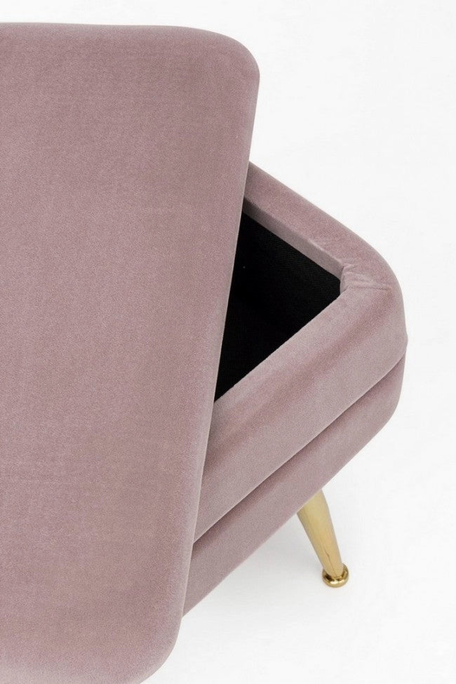 Panca Singola Contenitore Pavlina in Tessuto effetto Velluto Mauve