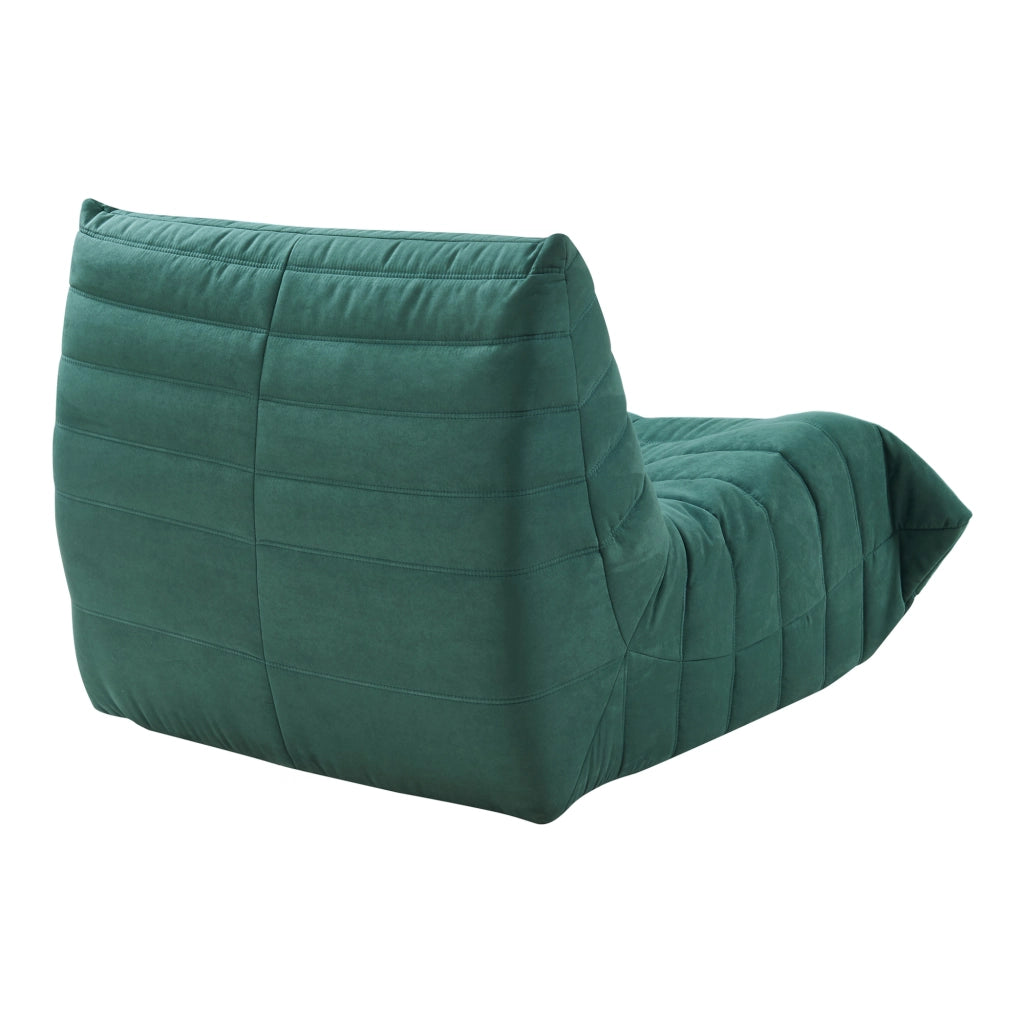 Poltrona Bassa Imbottita Kodsø con Rivestimento in Microfibra 75x90x100 cm - Verde [en.casa]