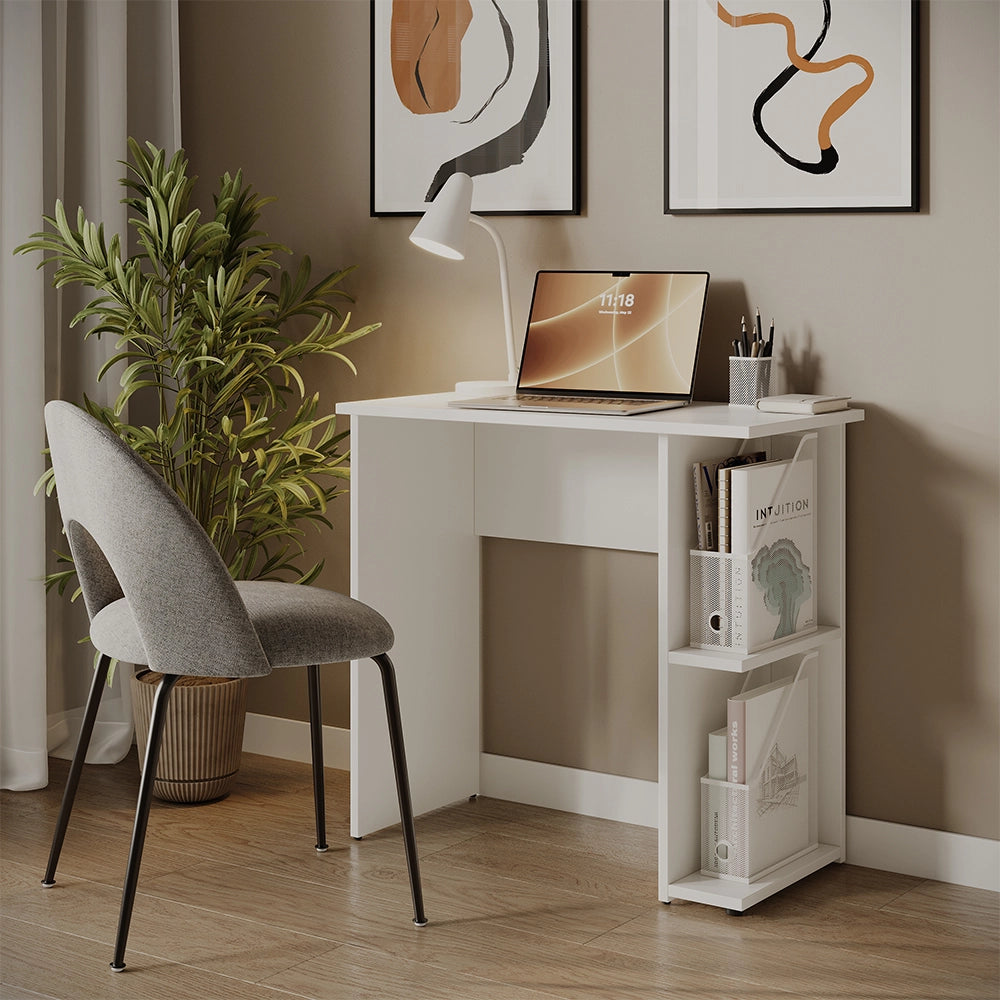 Vicco Scrivania con ripiani Bianco 80 x 40 cm