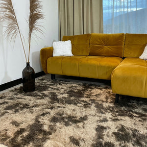 Tappeto peluche 160x220 cm marrone