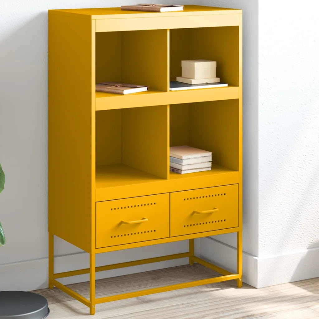 Credenza Giallo Senape 68x39x111,5 cm in Acciaio