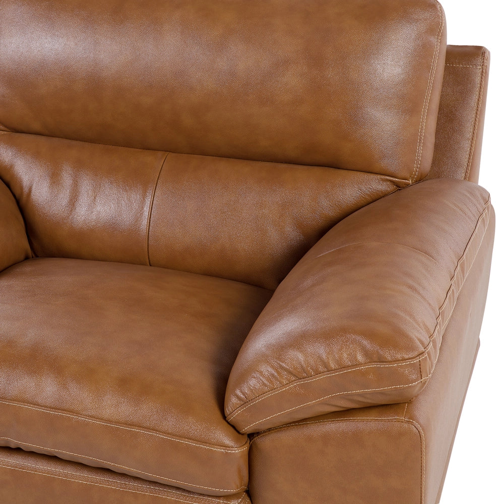 Poltrona in pelle marrone 85L x 115W x 89H cm Extra Seat Space Retro
