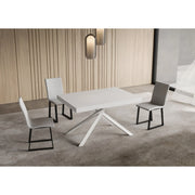 Tavolo allungabile 120/204x80 cm Niket telaio Bianche - Bianco Frassino
