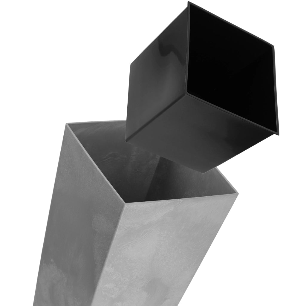 Vaso da fiori grande e alto KADAX, grigio, con inserto per fiori, 19x36 cm
