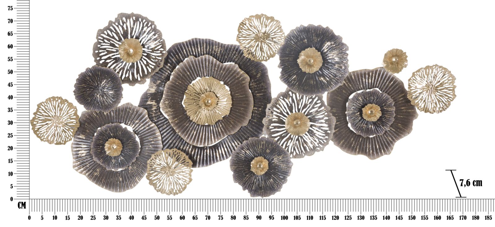 Pannello Browny 167,6x7,6x73,5 cm in Ferro Multicolor