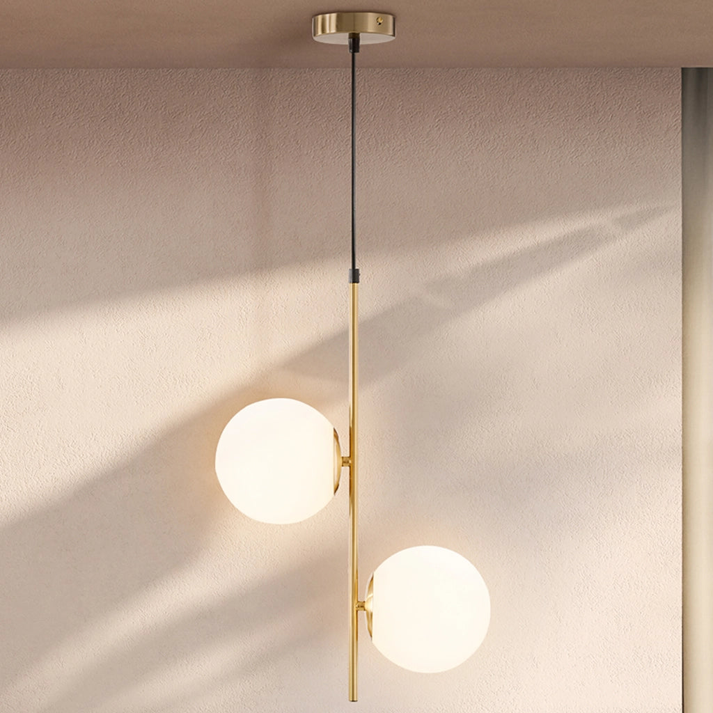 Lampadario a doppia sospensione ¨C Minimal ¨C dorato