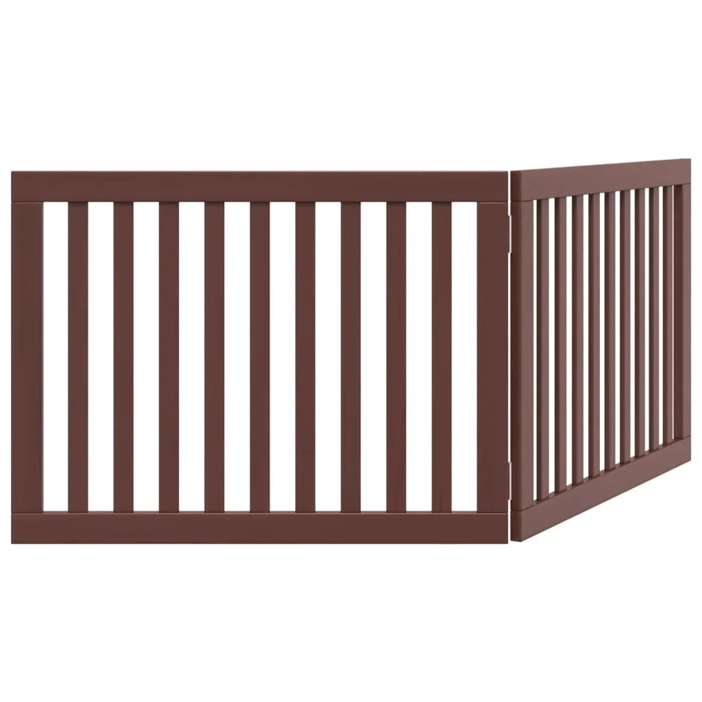 Cancelletto di sicurezza pieghevole per cani 2 pannelli 160 cm legno di pioppo marrone 02_0023044
