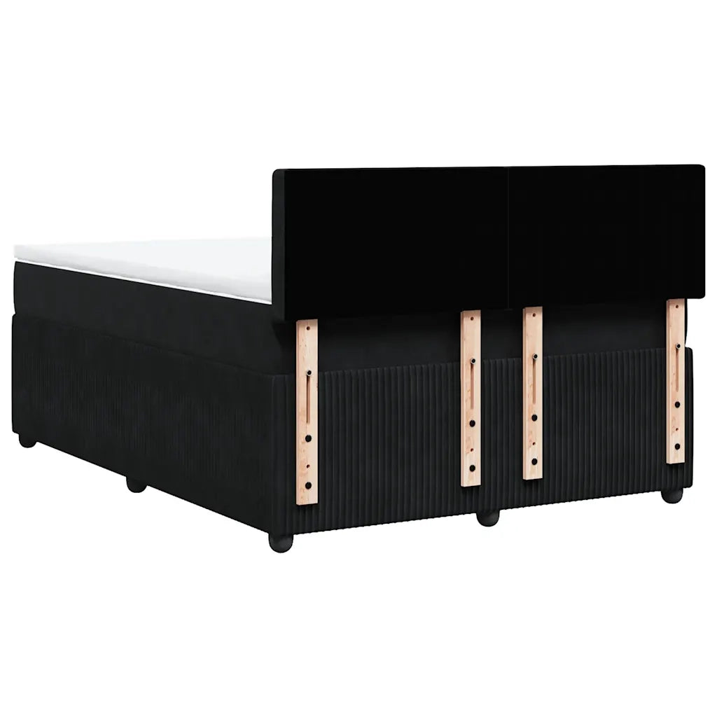 Giroletto a Molle con Materasso Nero 140x190 cm in Velluto 3287748