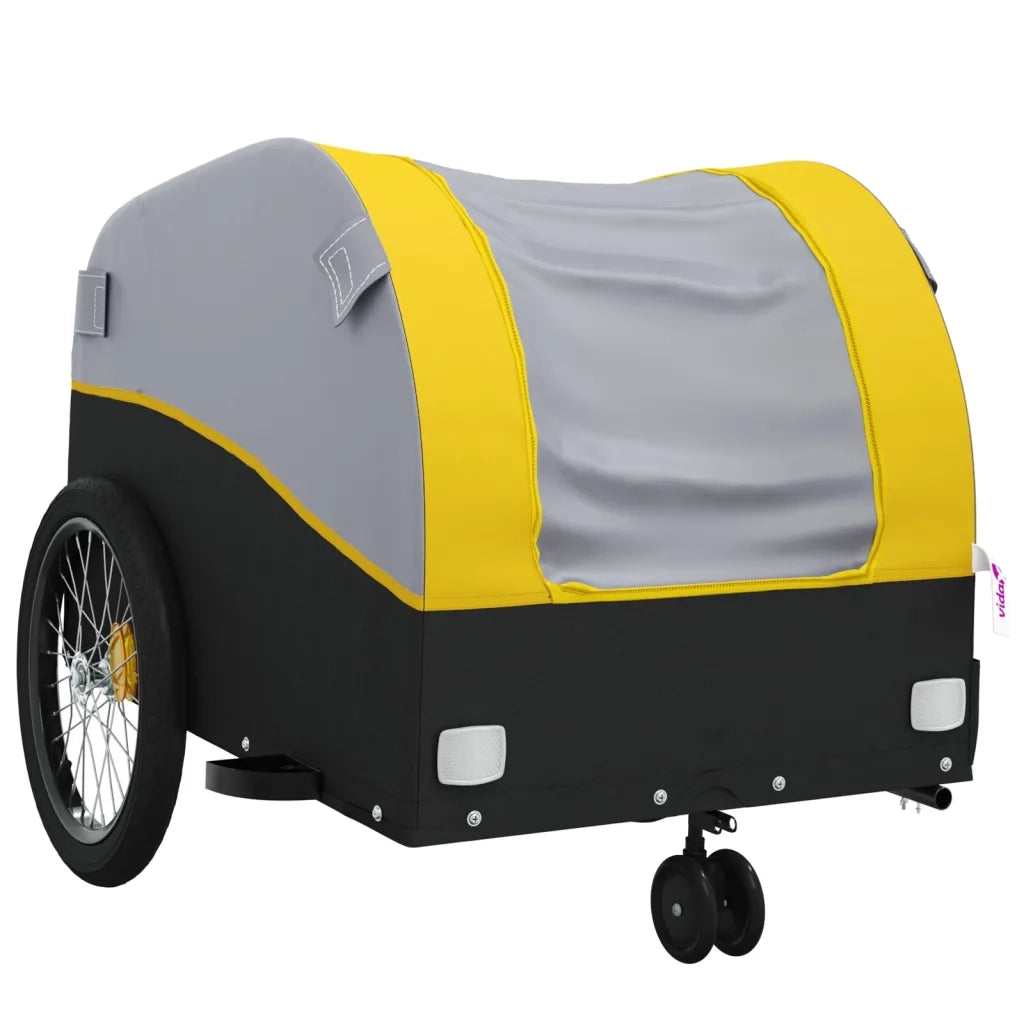 Rimorchio da Bici Nero e Giallo 30 kg in Ferro 94141
