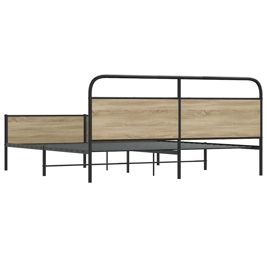 Giroletto senza Materaso in Metallo Rovere Fumo 150x200 cm 3318678