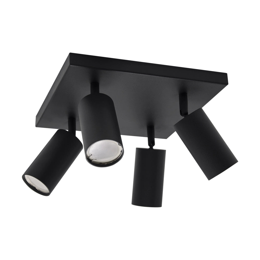Plafoniera loft nera quadrata Struhm Manam 4xGU10 35W