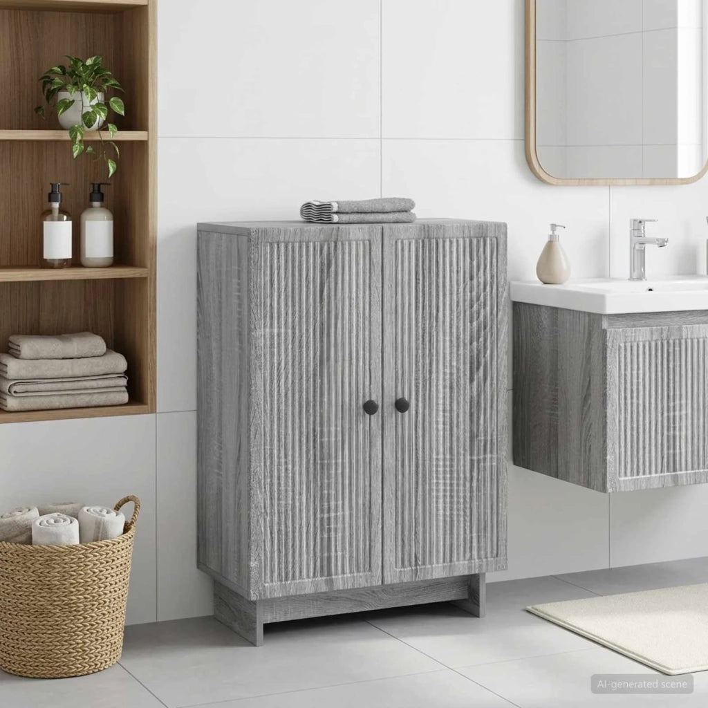 Mobiletto da Bagno EDE Sonoma grigio 59,5 x 31 x 80 cm 895961