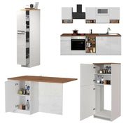 Cucinino Armend, Cucina Modulabile, Elettrodomestici non inclusi, Made in Italy, Bianco Lucido
