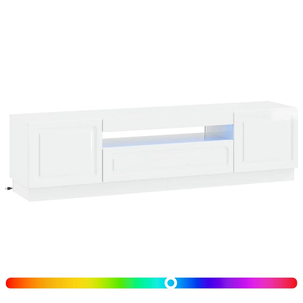Mobile TV LED Bianco Lucido Legno ingegnerizzato 897789