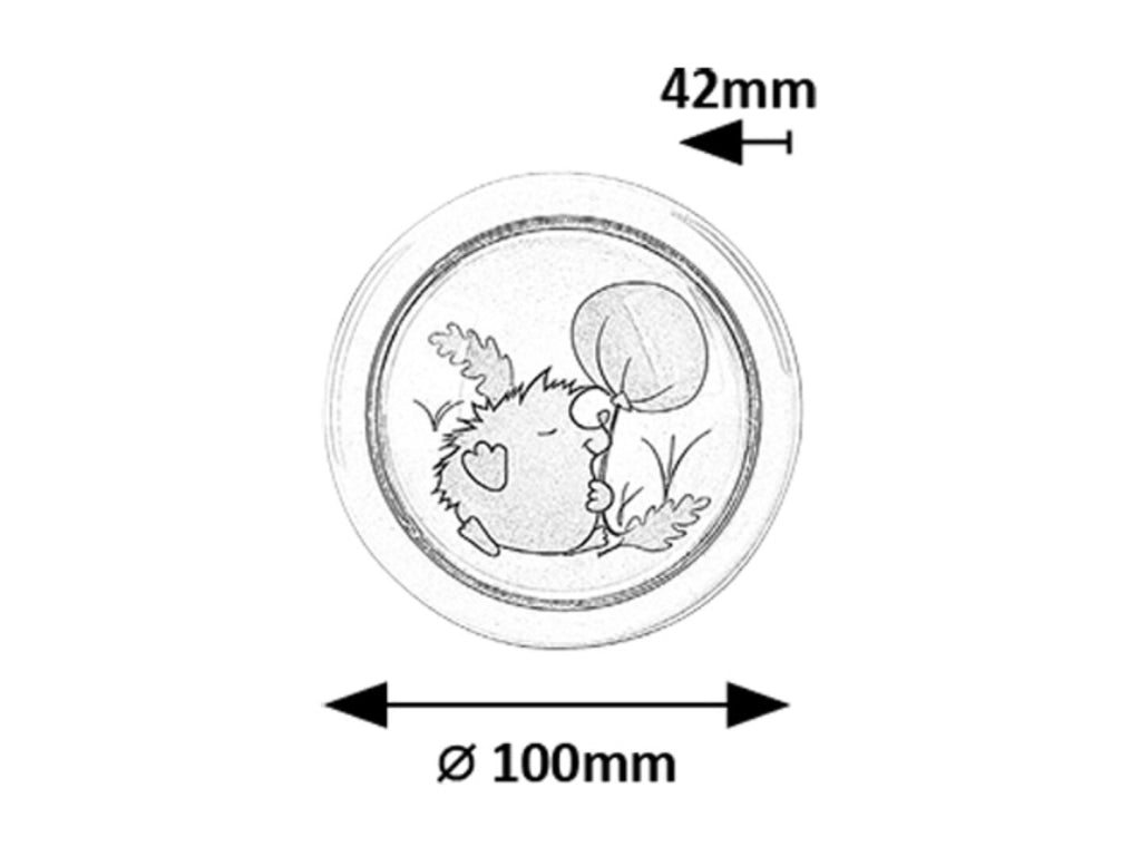 Applique notte bimbi tonda 10cm Riccio LED Hedgy Rabalux