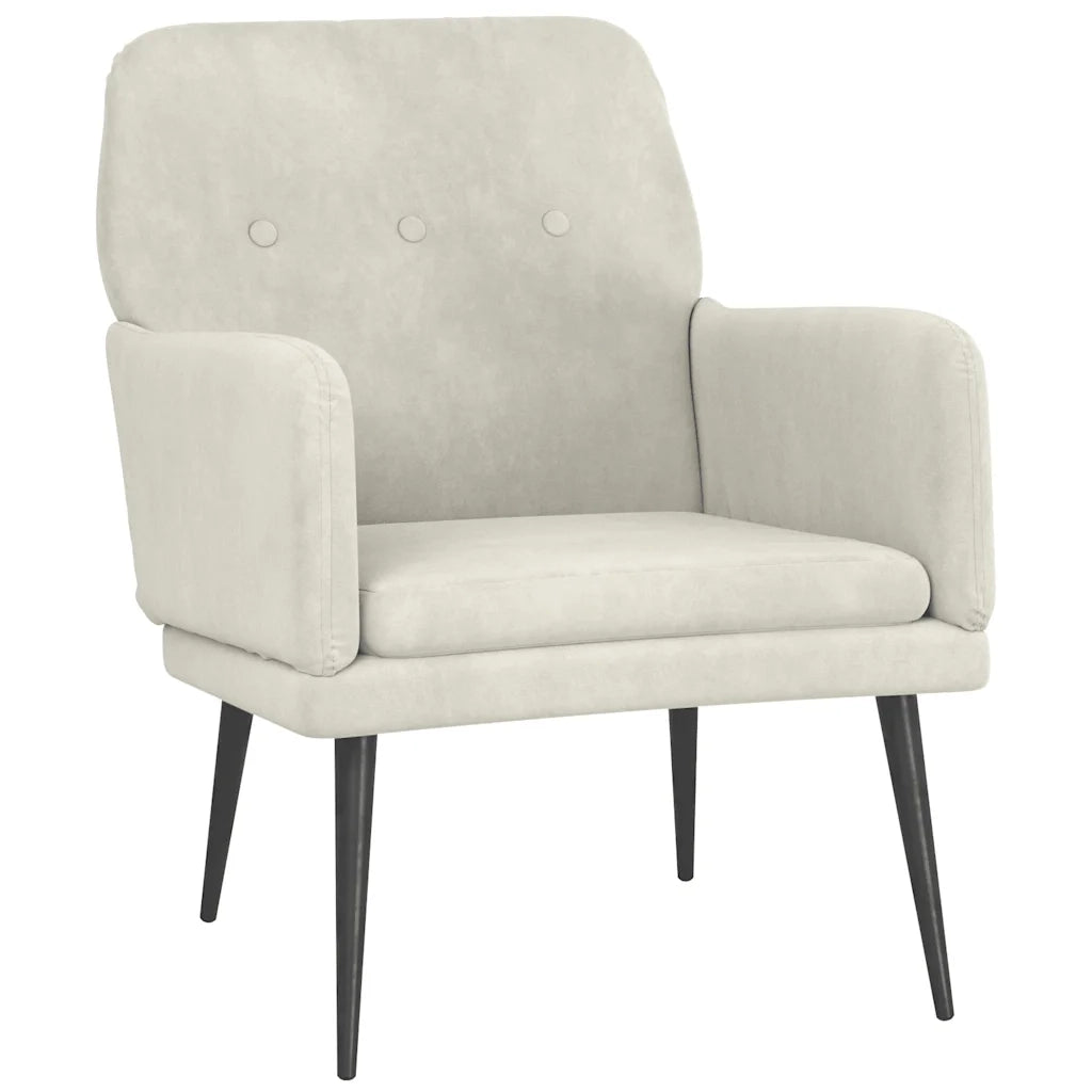 Poltrona Crema 62x79x79 cm Velluto 351412