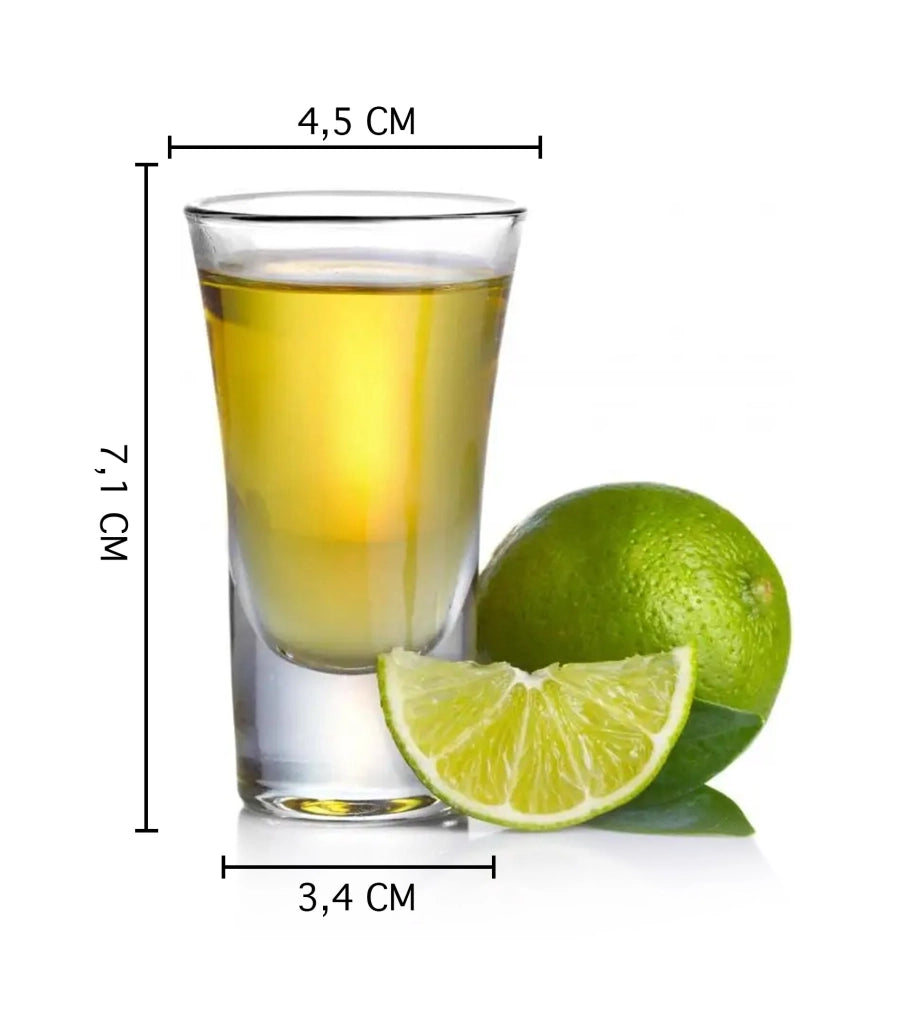 Set 12/24 Bicchieri Da Shot In Vetro Capacità 4Cl Certificati Contatto Alimentare Lavabili In Lavastoviglie Base Spessa Si Microonde Bicchierini Shottini Tequila Casa Bar Pub Brema - 12 Pezzi
