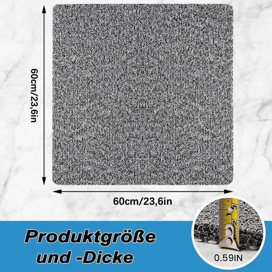 Matte da doccia in luffa 60 x 60 cm con superficie antiscivolo morbida e confortevole in grigio per famiglie e anziani