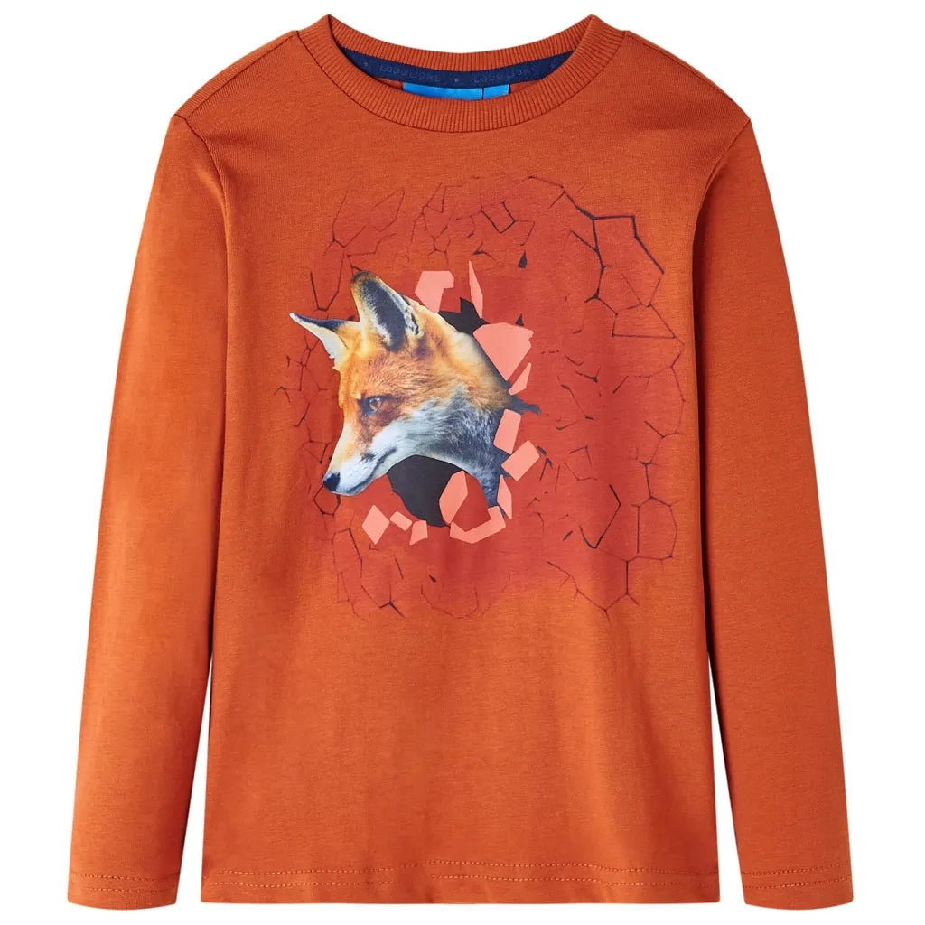Maglietta da Bambino Maniche Lunghe Ruggine Chiaro 92cod mxl 108327
