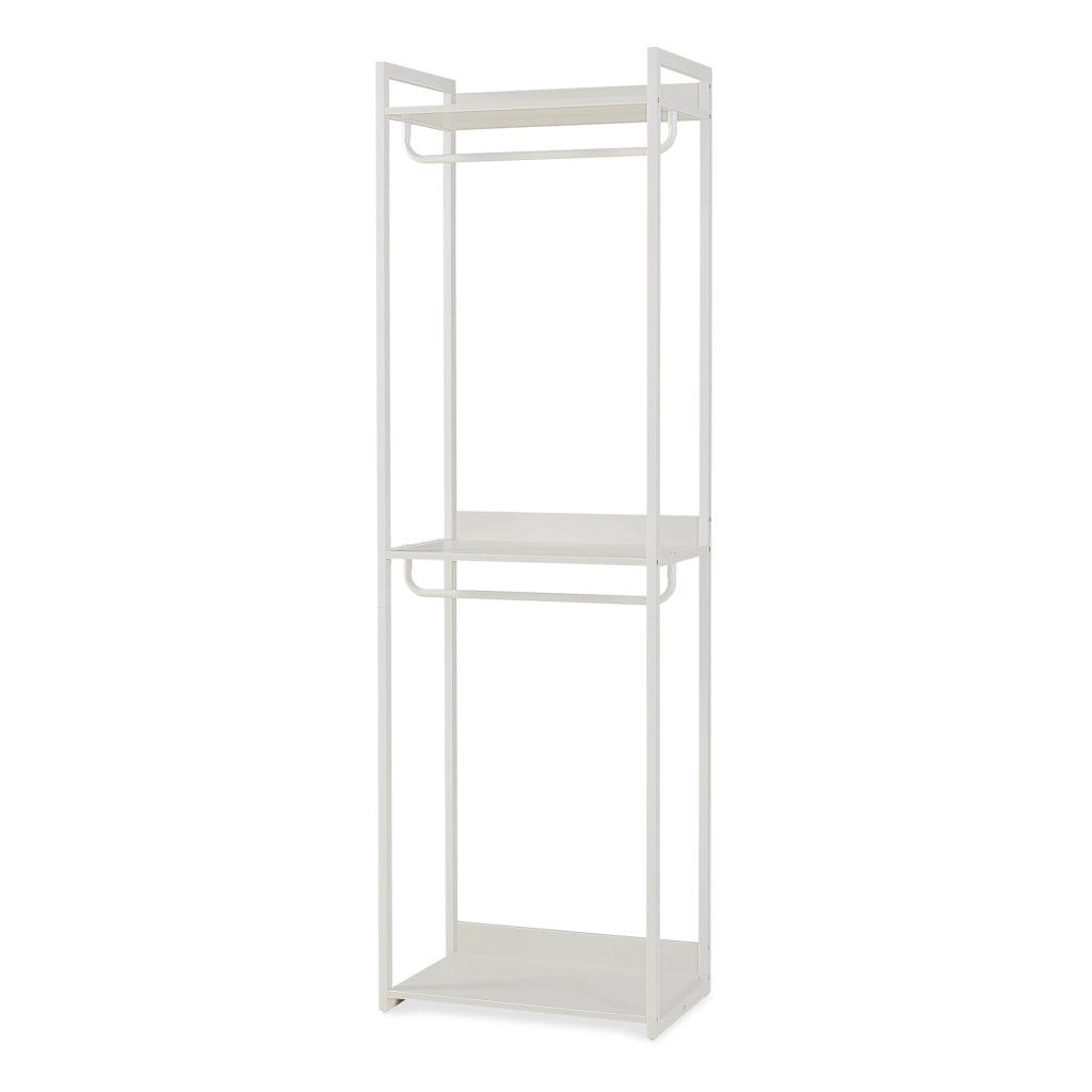 Stand Appendiabiti Jässaatka in Acciaio con Doppia Asta e 3 Ripiani 200 x 61 x 40 cm - Grigio [en.casa]