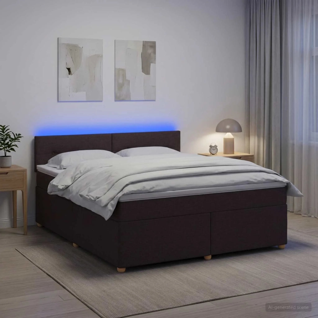 Letto box spring con materasso Marrone Scuro 160 x 200 cm 3452460