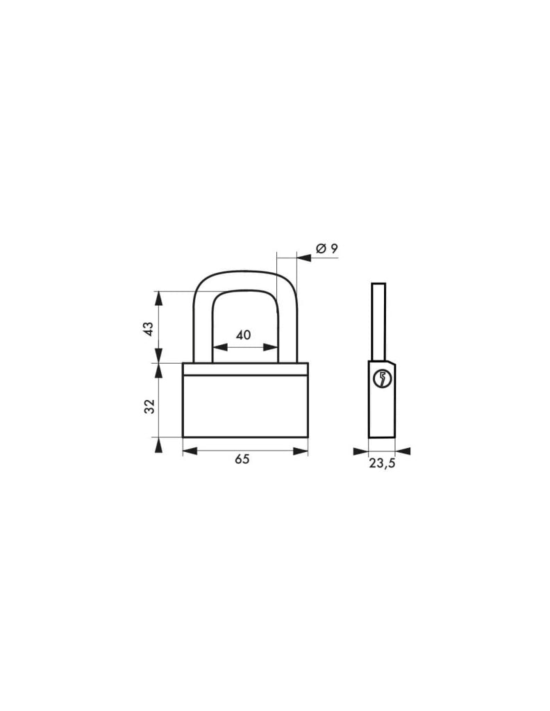 Lucchetto Nautic 55 mm in ottone, arco in ottone, 3 chiavi, per esterno – THIRARD