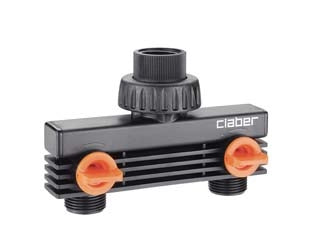 PRESA A 2 VIE M 3/4? CON RUBINETTI DI REGOLAZIONE- - in blister 8589 - 1 blister CLABER