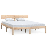 Letto matrimoniale | Letto per adulti | Giroletto senza Materasso Ambrato in Legno Massello 120x200 cm