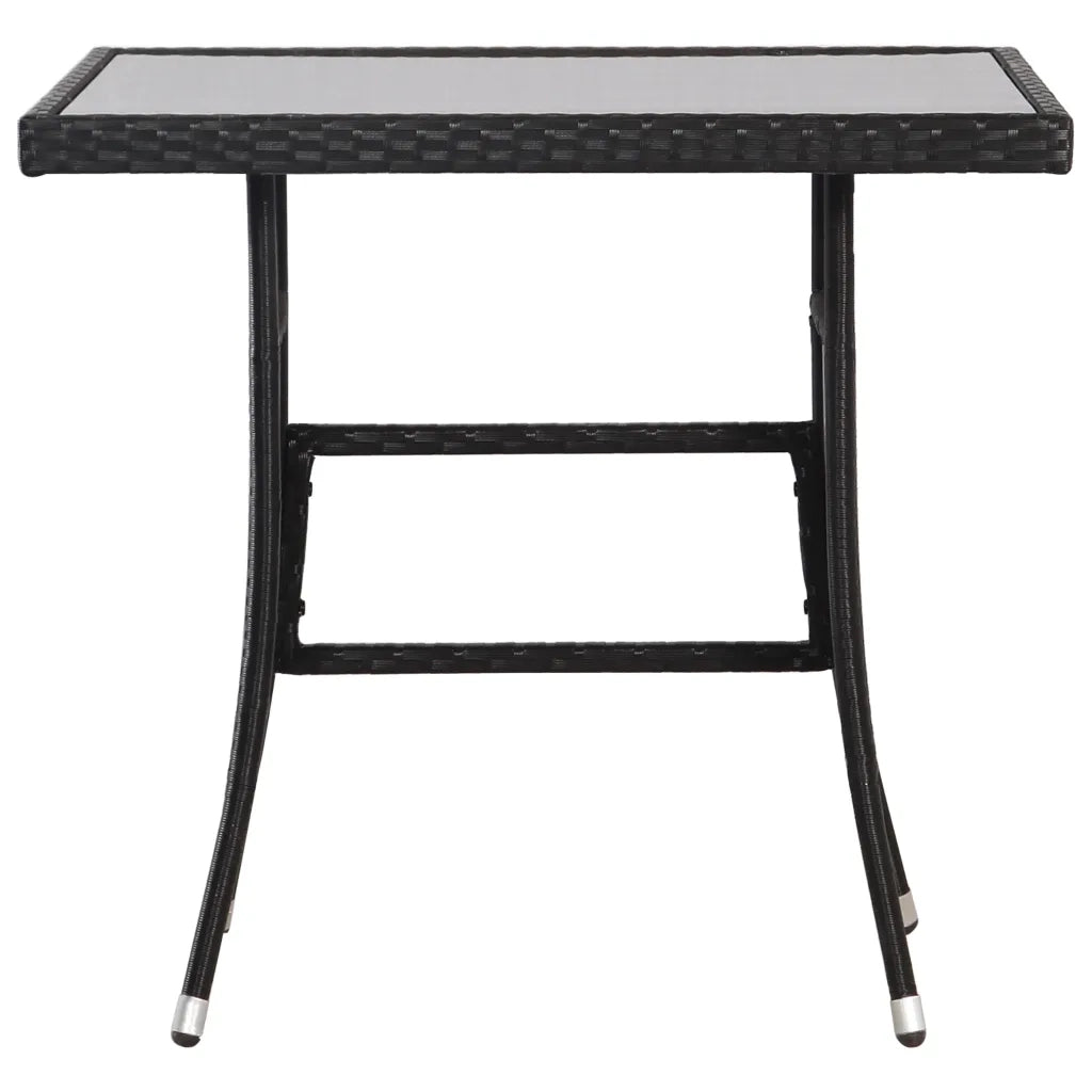 Tavolo da Giardino | Tavolino da esterno Nero 80x80x74 cm in Polyrattan
