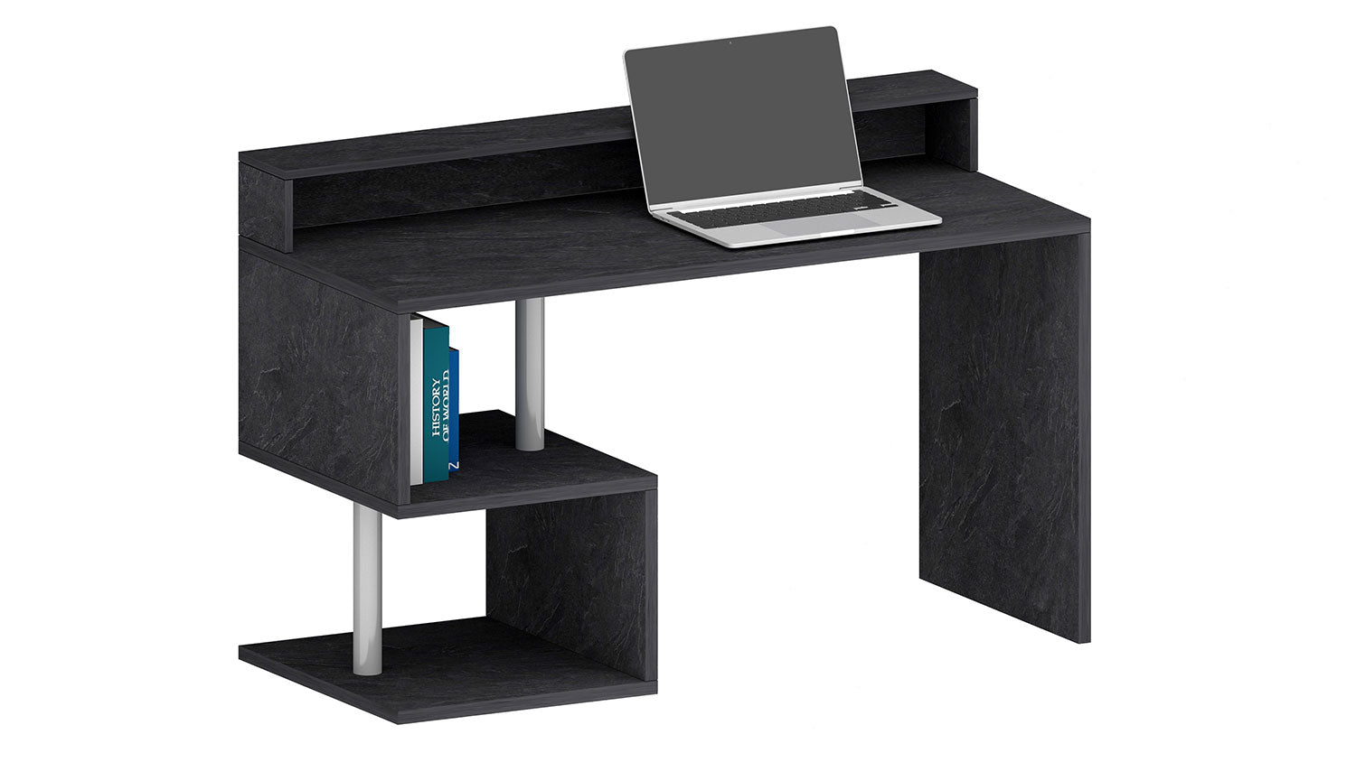 Scrivania a Giorno 140x60x92,5 cm Esse Report Grigio