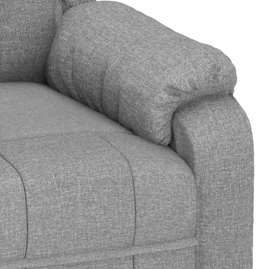 Divano Sedia-Poltrona Reclinabile in Tessuto Grigio Chiaro 410986