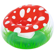 Trade Shop - Poltrona Gonfiabile Per Bambini Mighty Mushroom Design Fungo Con Erba 112x112x66cm 75123 -