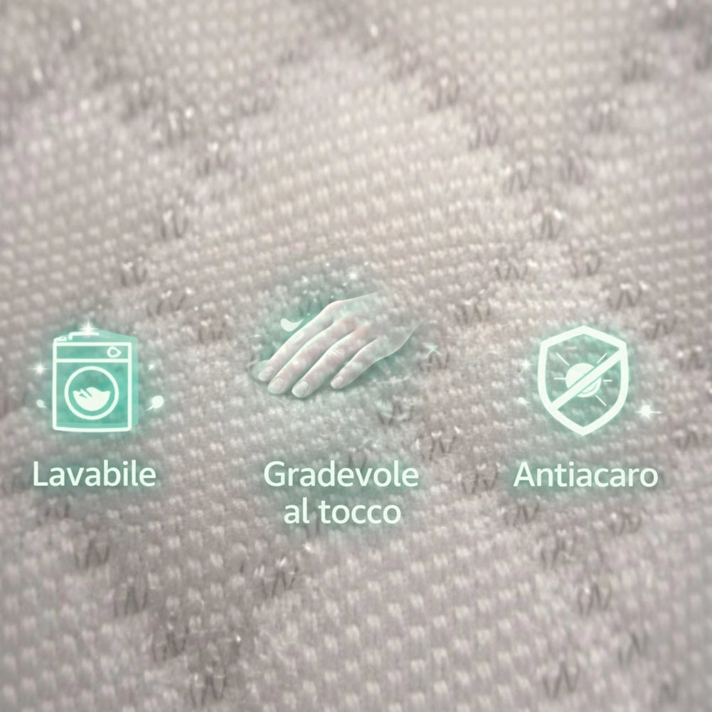 Cuscino Guanciale Suprem Memory Foam Lavabile Altezza 15cm Tessuto Traspirante