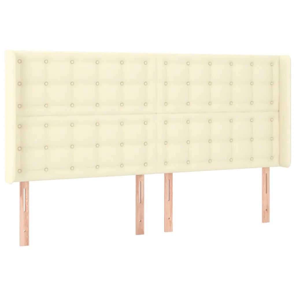 Testiera a LED Crema 203x23x118/128 cm in Similpelle cod mxl 51693