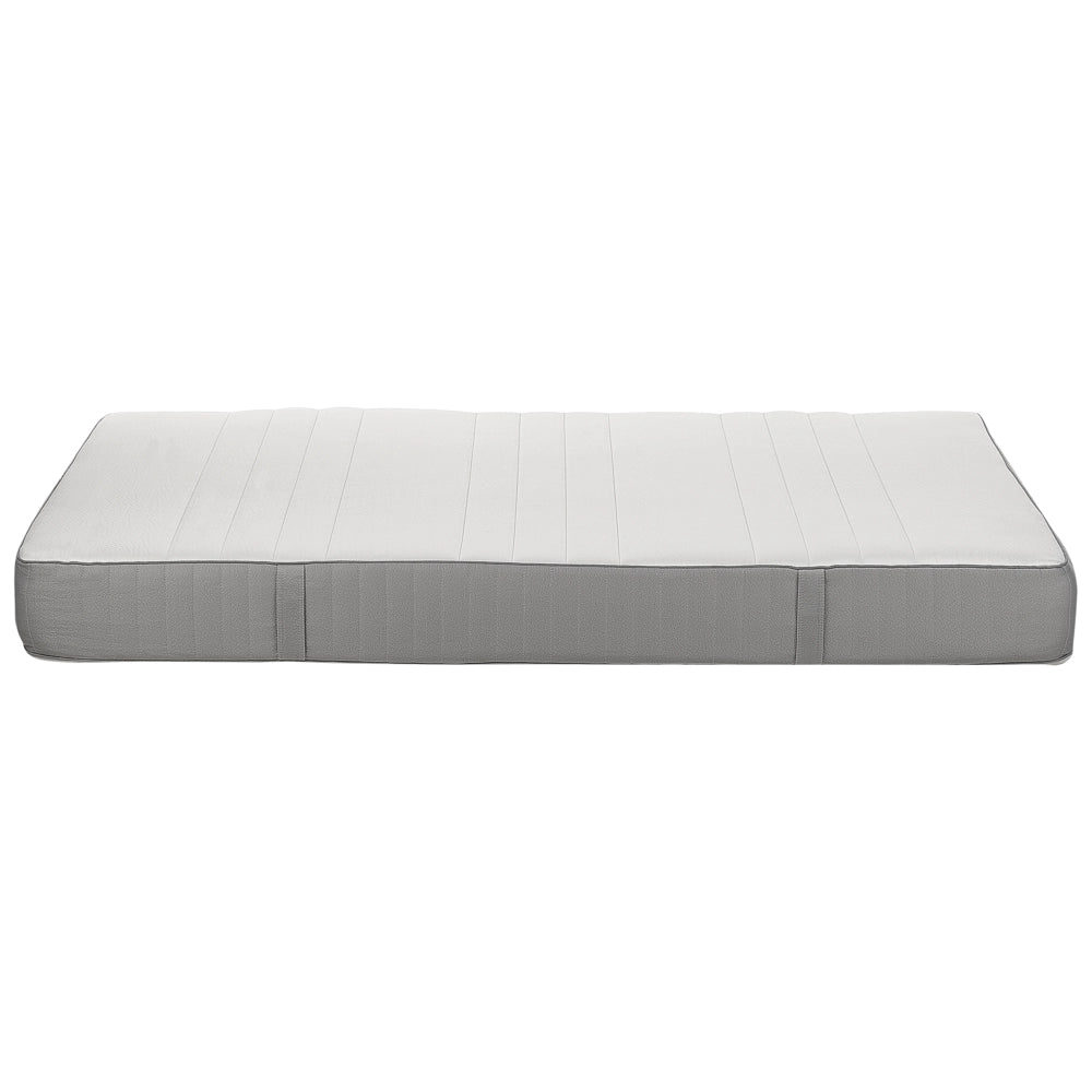 Materasso EU Medio 140 x 200 cm Bianco Grigio Schiuma Imbottitura Poliestere Sfoderabile