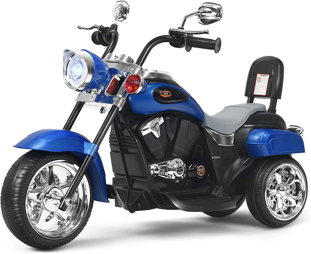 6V Moto Elettriche per Bambini, Moto Cavalcabile Marcia Avanti e Indietro, Portanza di Peso 30kg (Blu)