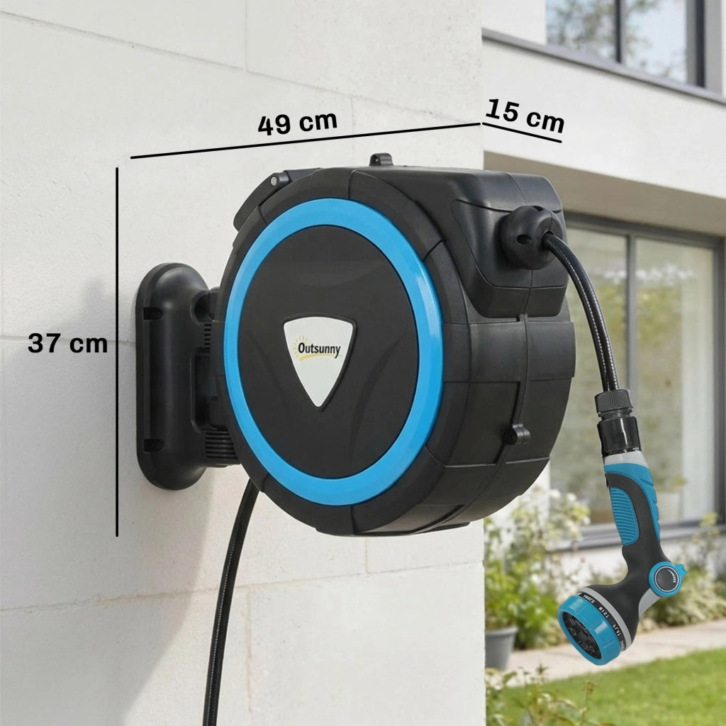 Irrigatore Muro con Tubo 14+1,5 m ¨C zephmum ¨C Blu, 49x15x37cm